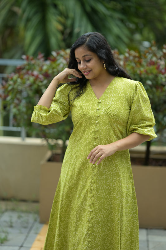 Cotton dress with sleeve - SLM 0876