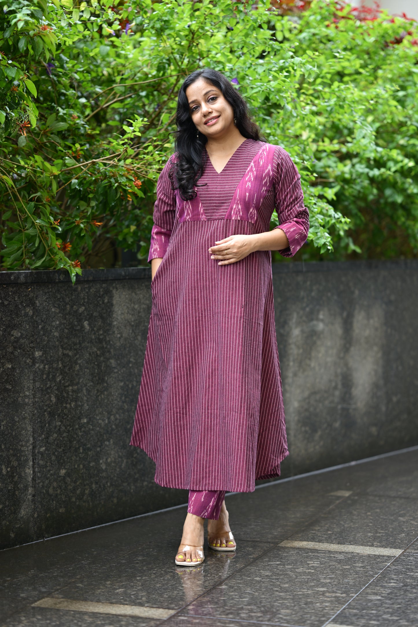 Cotton flared dress with pant - SLM 0914