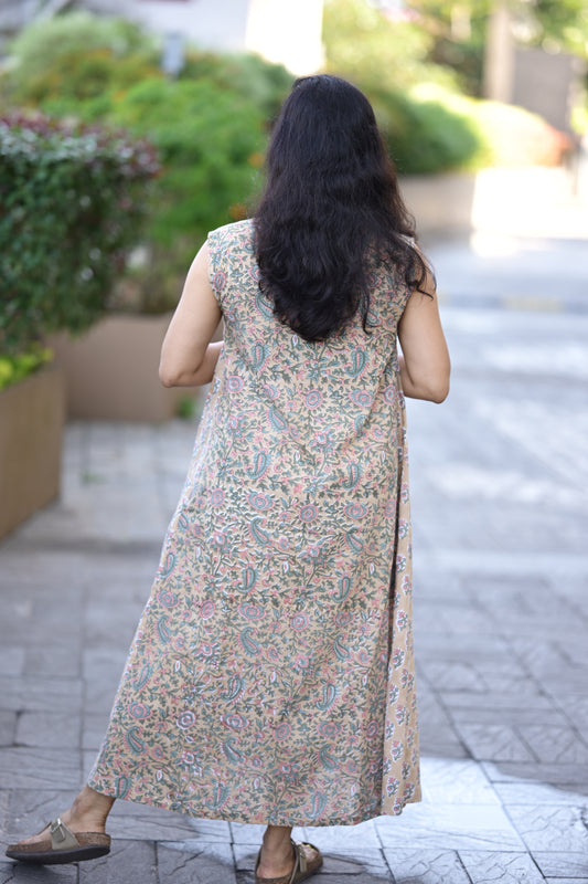 Cotton sleevless flared dress-SLM 0925