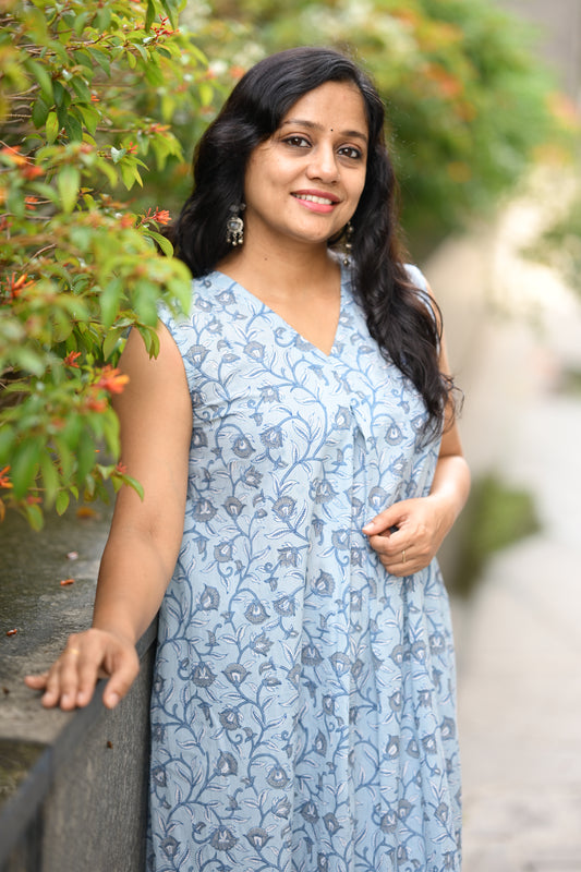 Sleeveless cotton top and pant set - SLM 0919