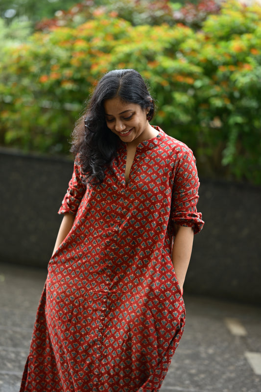 Cotton dress with sleeve - SLM 0920