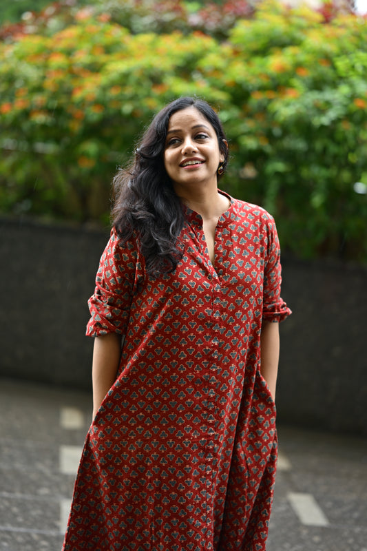 Cotton dress with sleeve - SLM 0920