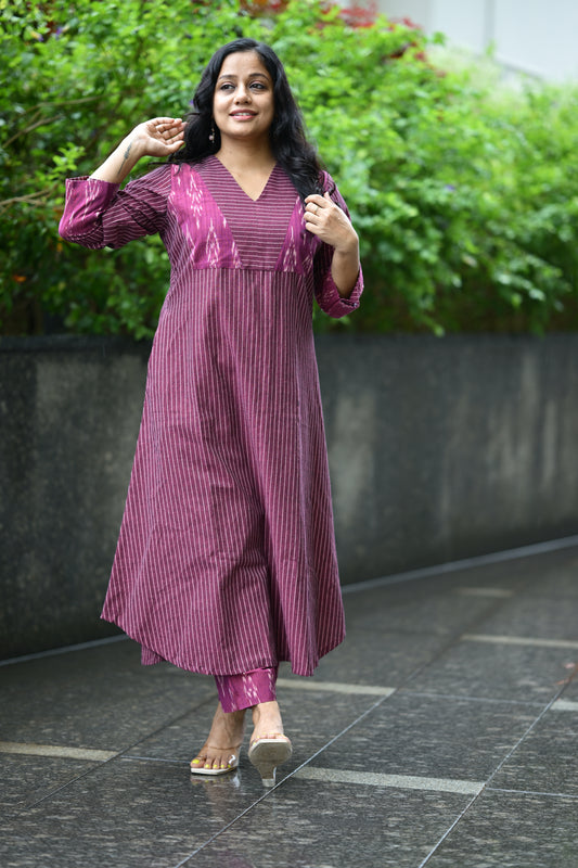 Cotton flared dress with pant - SLM 0914
